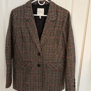 Avec Les Filles brown Houndstooth Blazer